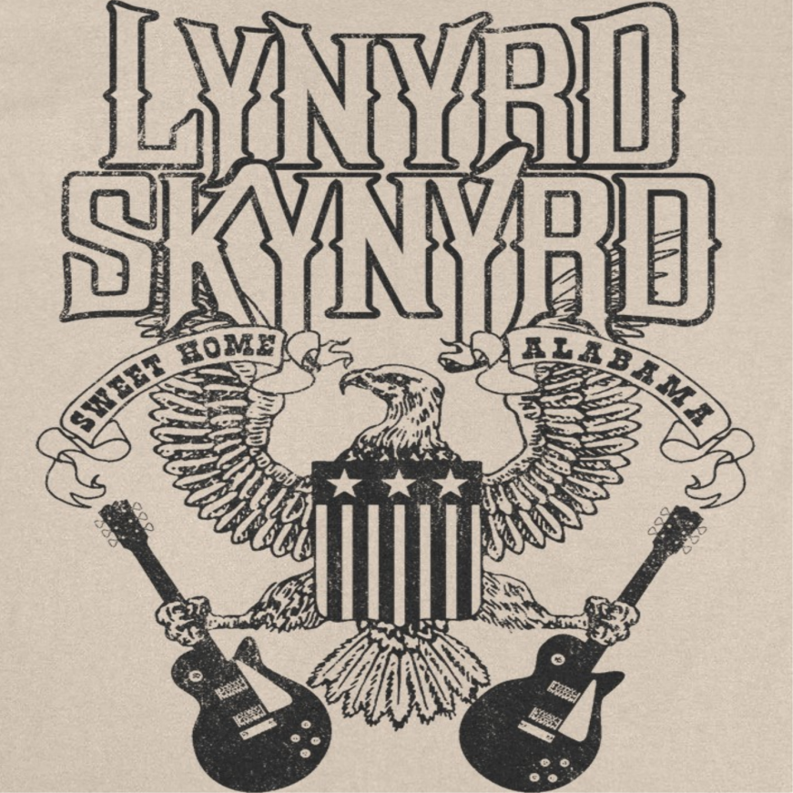 Lynyrd Skynyrd Black Letters Sand T-Shirt