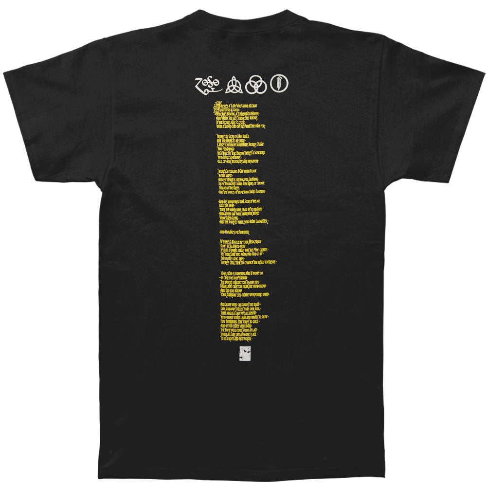 Led Zeppelin Stairway To Heaven Lyrics On Back T-shirt Back