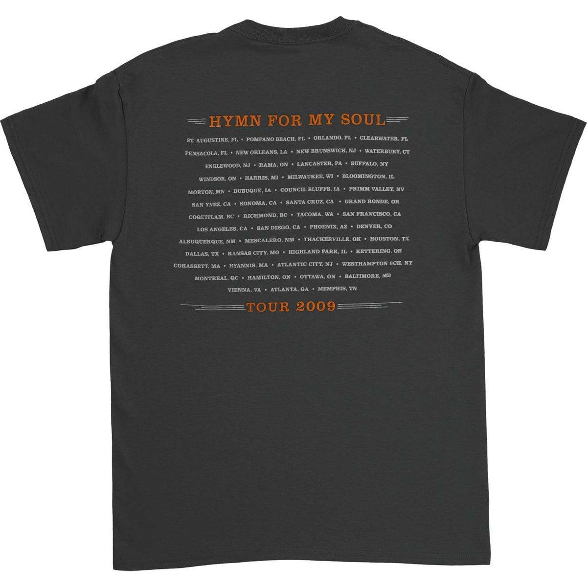 Joe Cocker Hymn For My Soul 2009 Tour City Info West Palm Beach - Murphys CA Slim Fit T-shirt Back