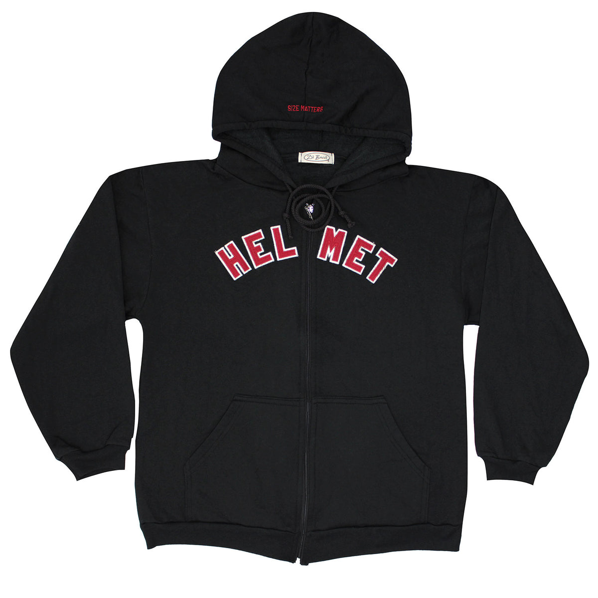 Helmet Logo Zippered Hooded Sweatshirt Front