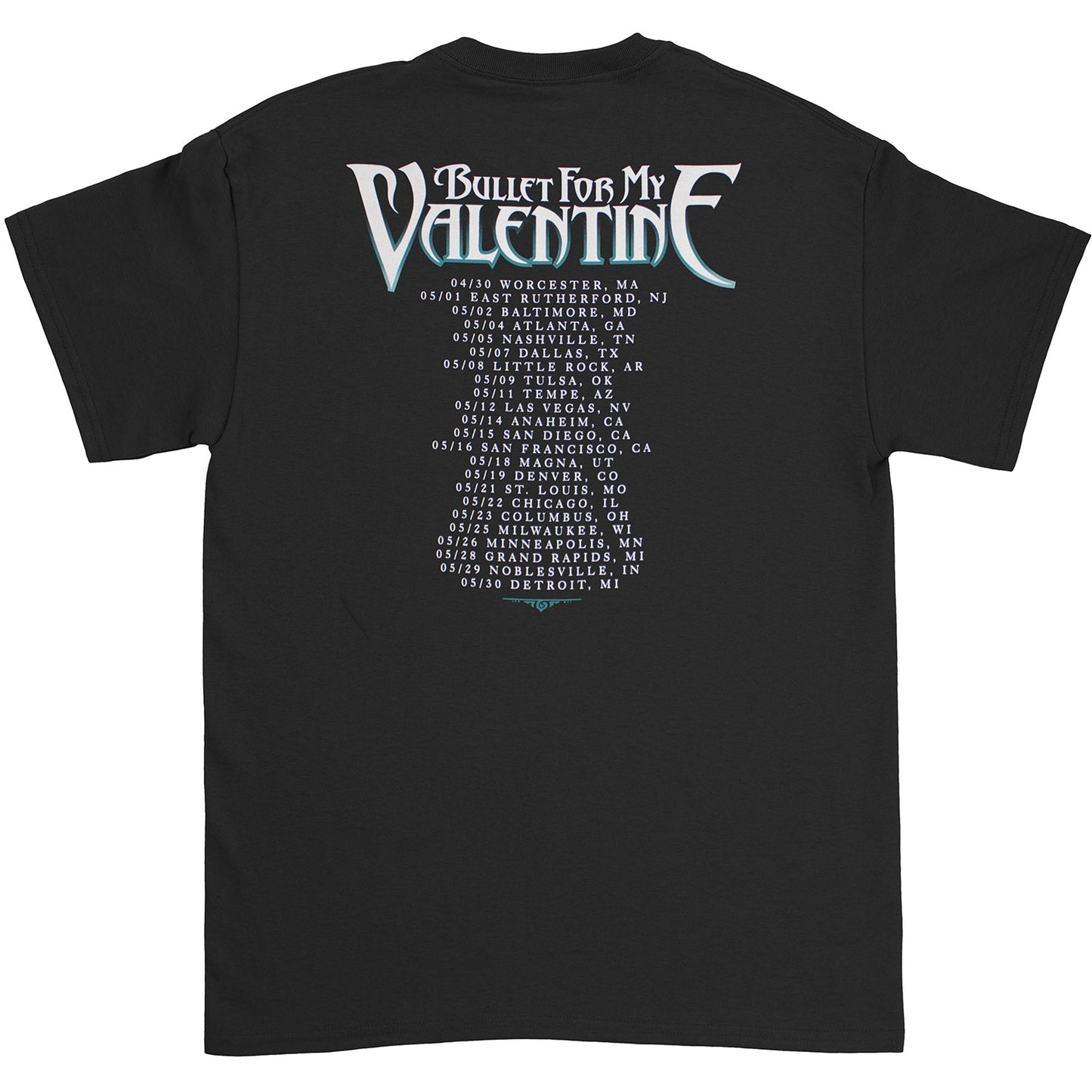 Bullet For My Valentine Fever 2010 T-shirt Back