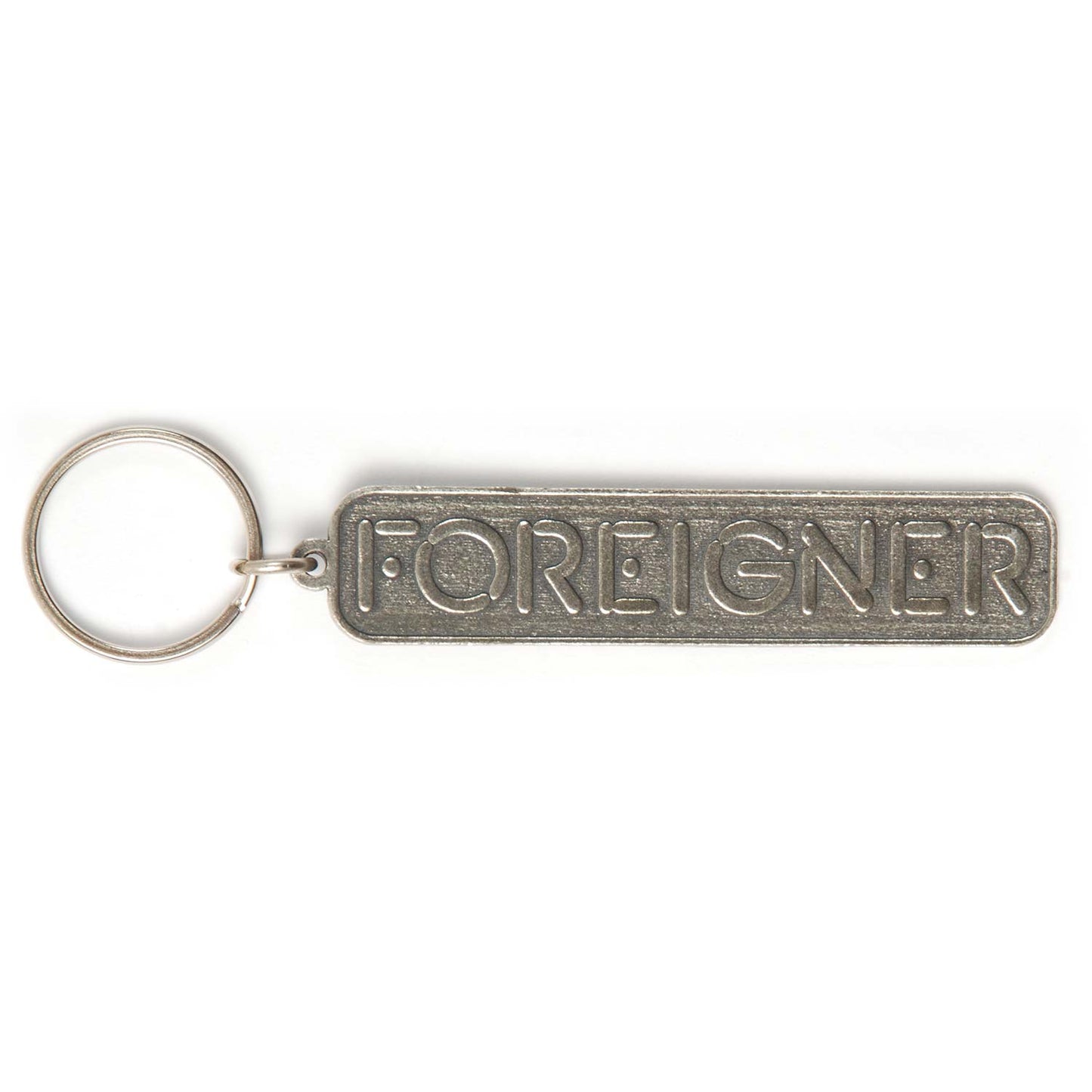 Foreigner Logo Pewter Key Chain Front