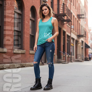 White Logo Womens Tank