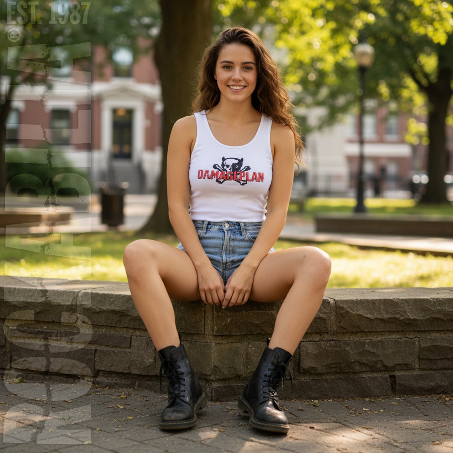 Logo Extra Long Body Ribbed Tank Top Junior Top