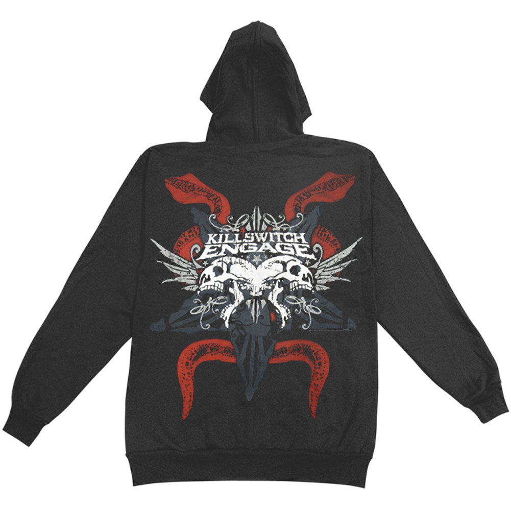 Killswitch Engage Snakes And Skulls Zippered Hooded Sweatshirt Back