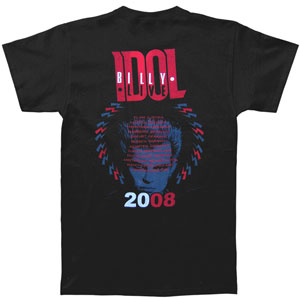 Billy Idol Live 2008 T-shirt Back