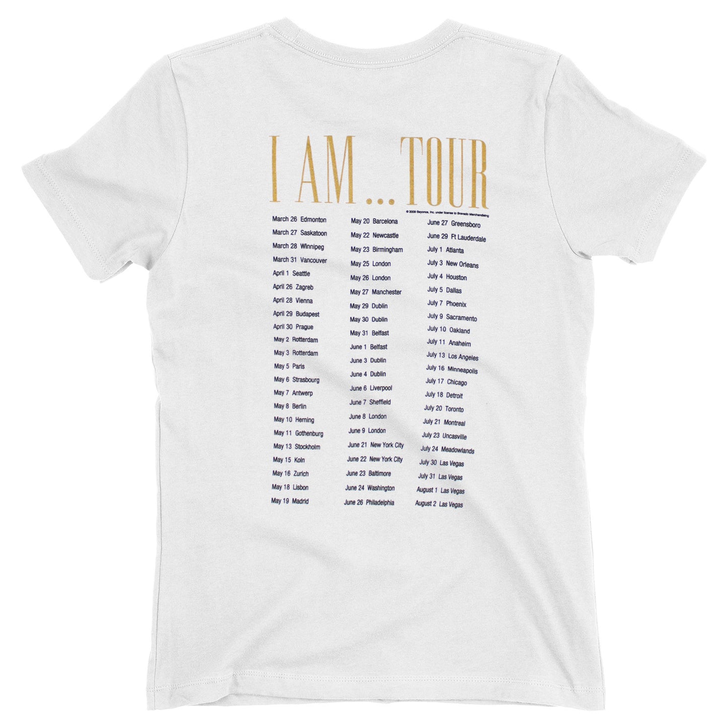Beyonce Wall Tour Soft Junior Top Back