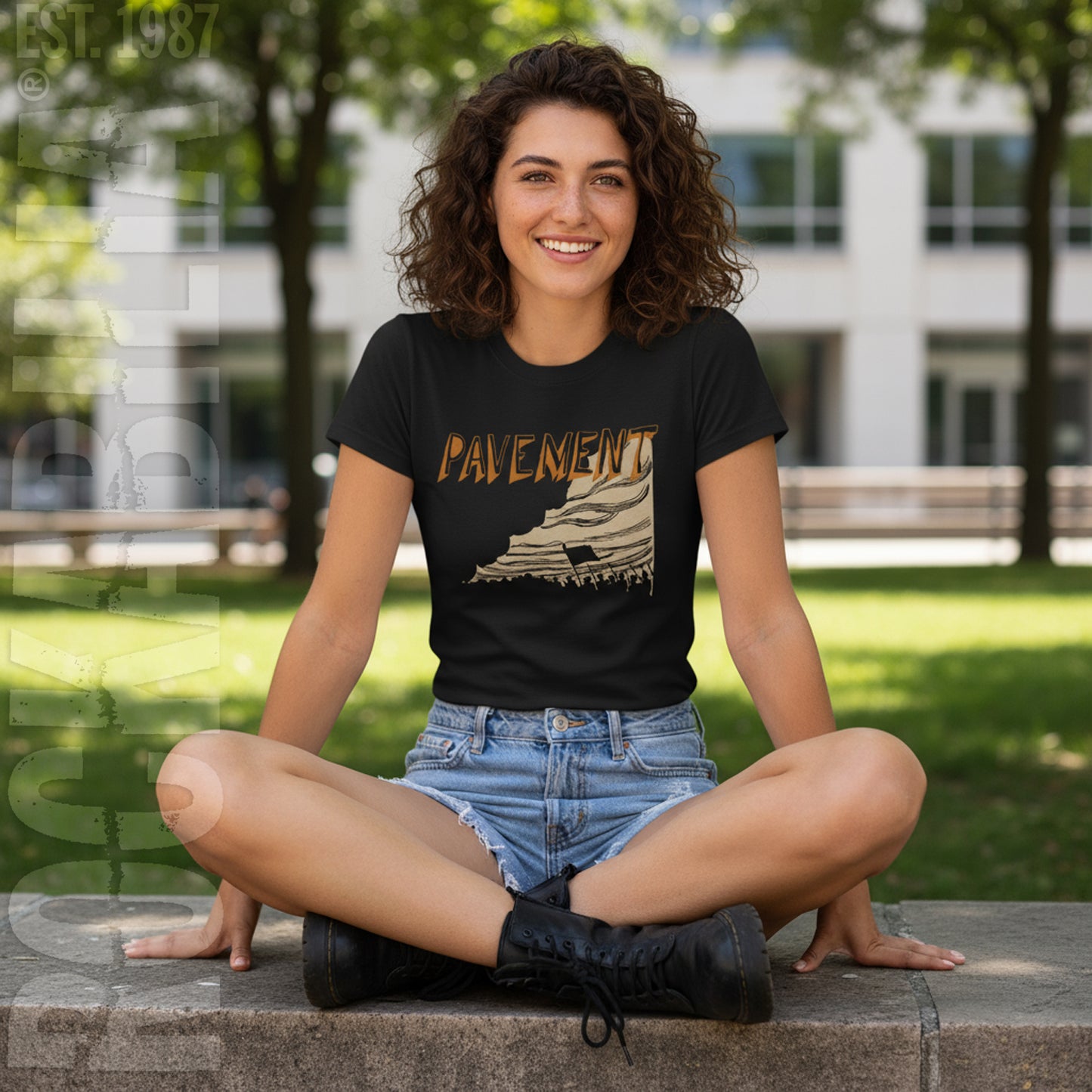 Girl's Army on Black Junior Top