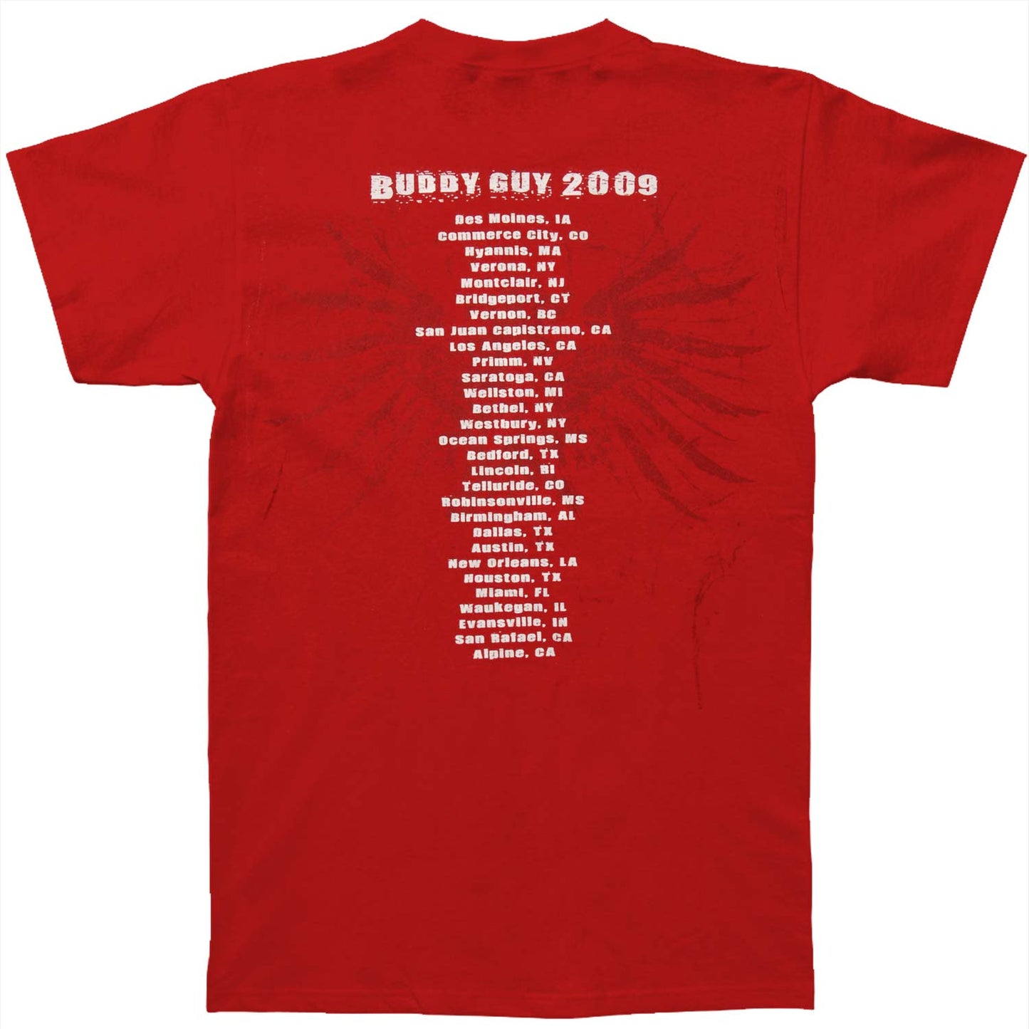 Buddy Guy Gothic Guitar 2009 Tour Slim Fit T-shirt Back
