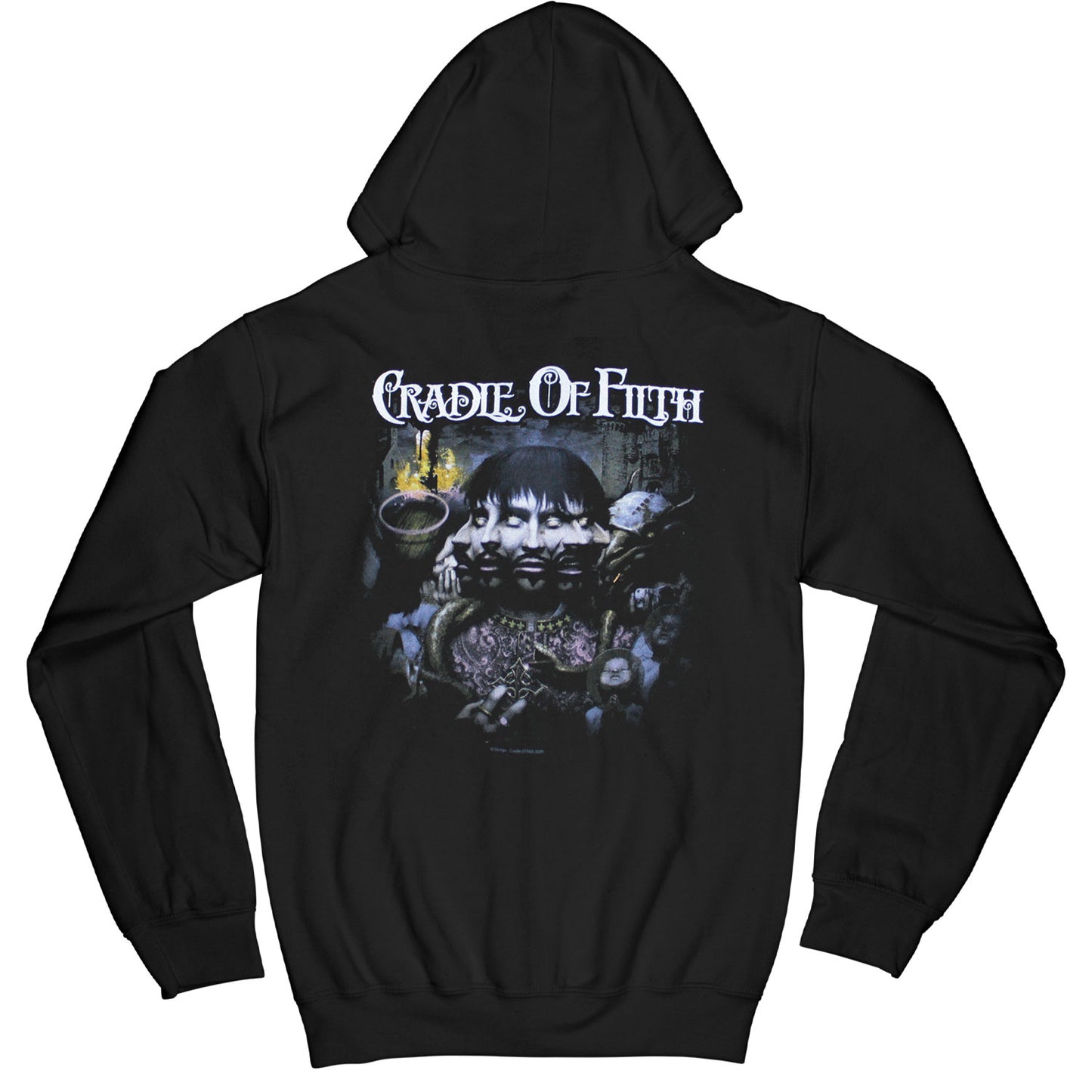 Cradle Of Filth Album Cover Zippered Hooded Sweatshirt Back