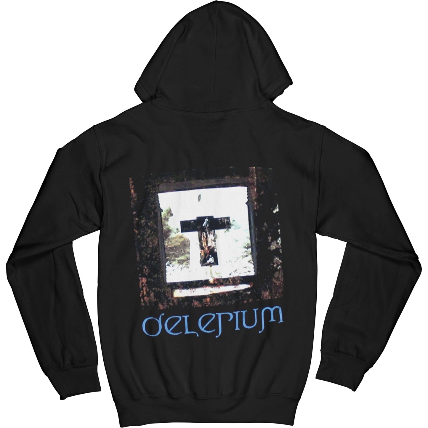 Delerium Cross Zippered Hooded Sweatshirt Back