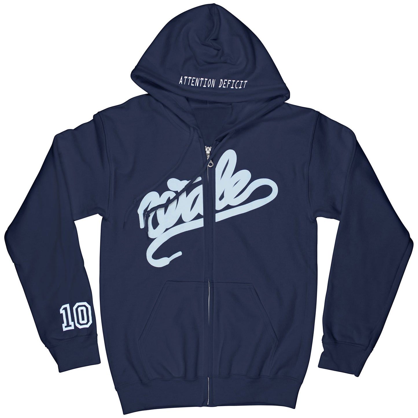 Wale #10 Zippered Hooded Sweatshirt Front
