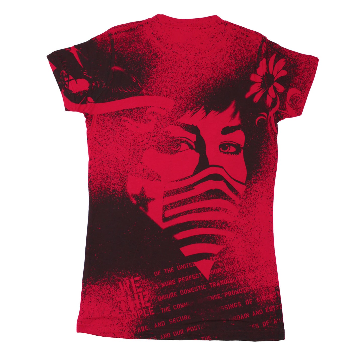 Green Day Spray Paint Girl Allover Soft Junior Top Back