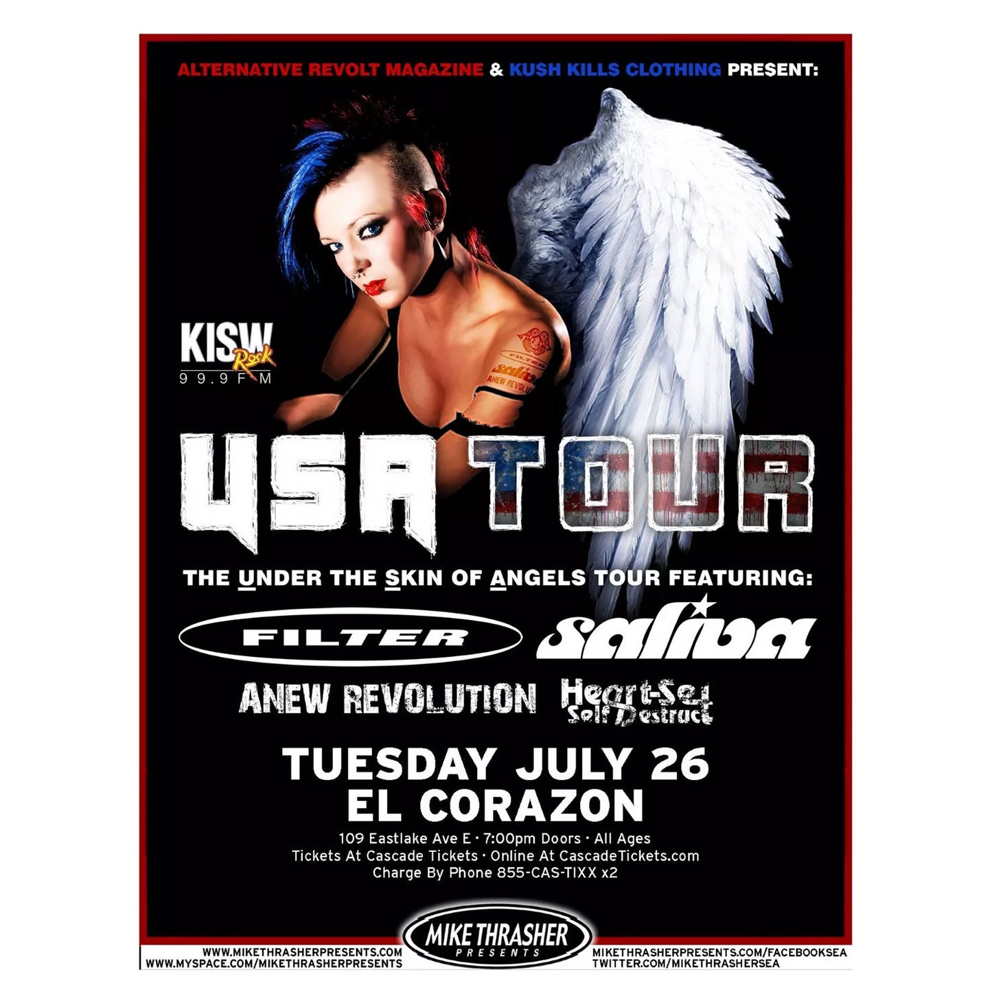 Filter Under The Skin of Angels Concert Promo Poster Front