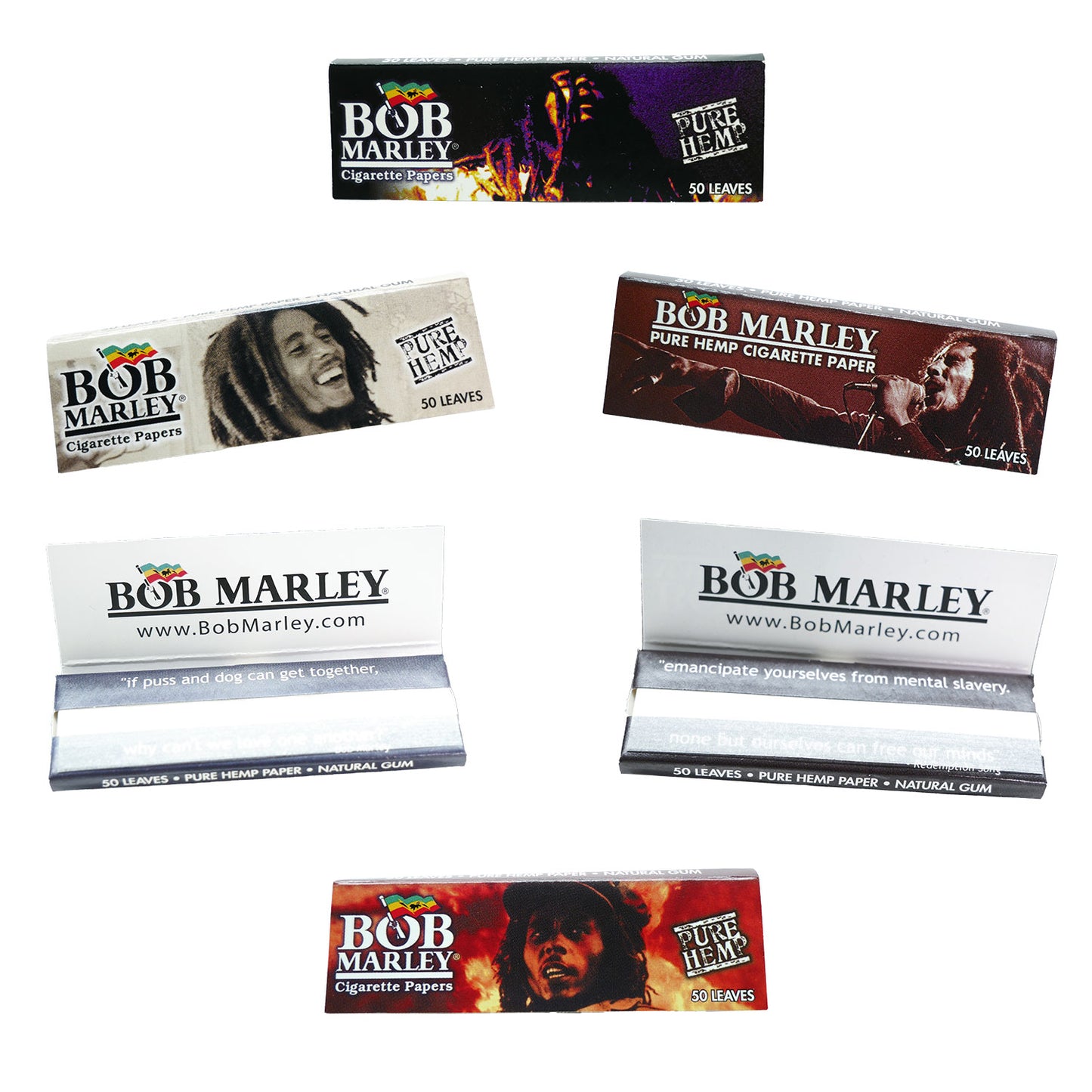 Bob Marley Box Of 1.25 Hemp Papers Rolling Paper Front