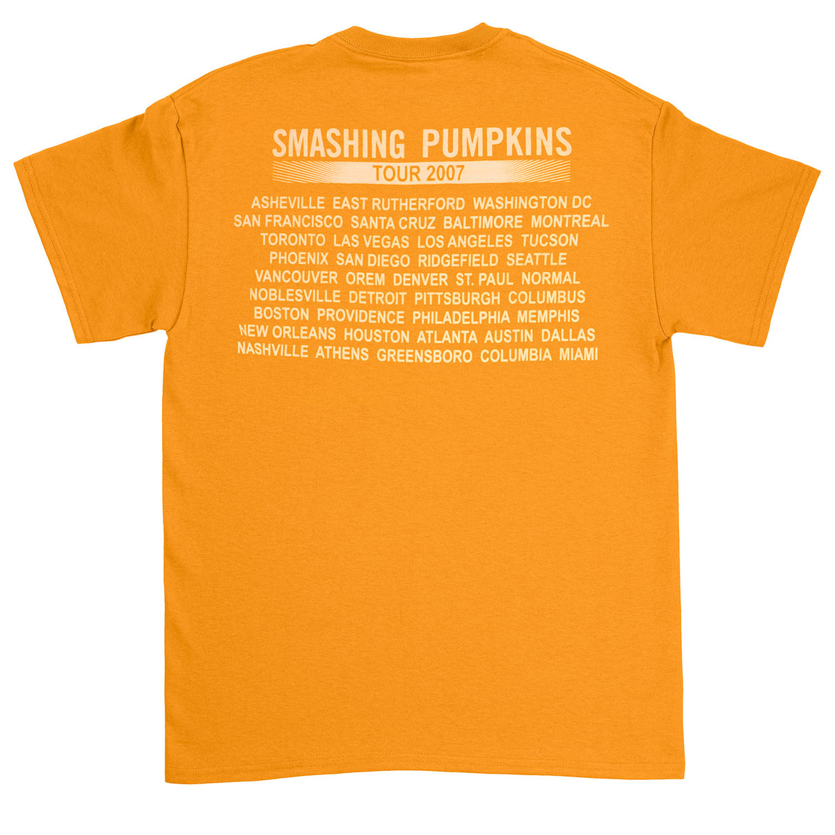 Smashing Pumpkins Original Liberty Shine 2007 U.S. Tour Concert T-shirt Back