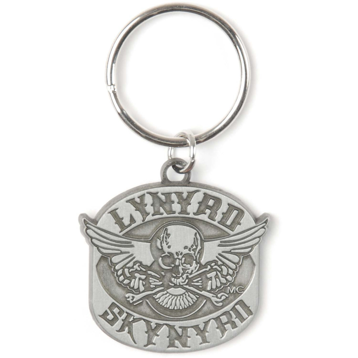 Lynyrd Skynyrd Skull Patch Metal Key Chain Front