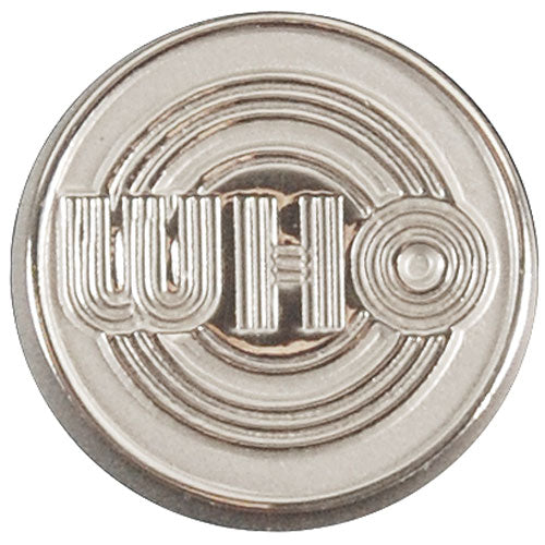 Who Circles Logo Pewter Pin Badge Front