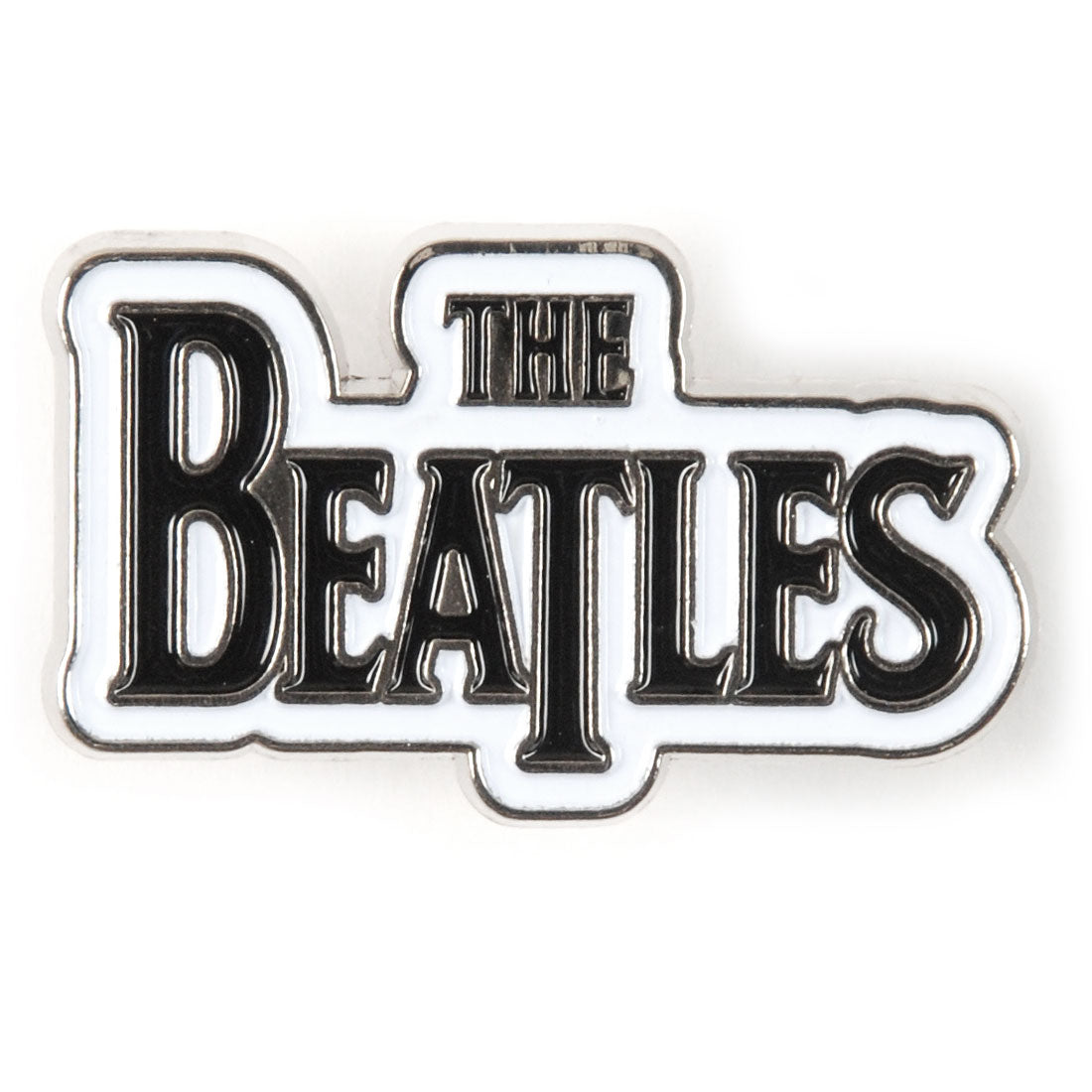 Beatles Drop-T Logo Black Pewter Pin Badge Front