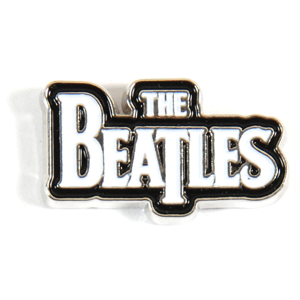 Beatles Drop-T Logo White Pewter Pin Badge Front