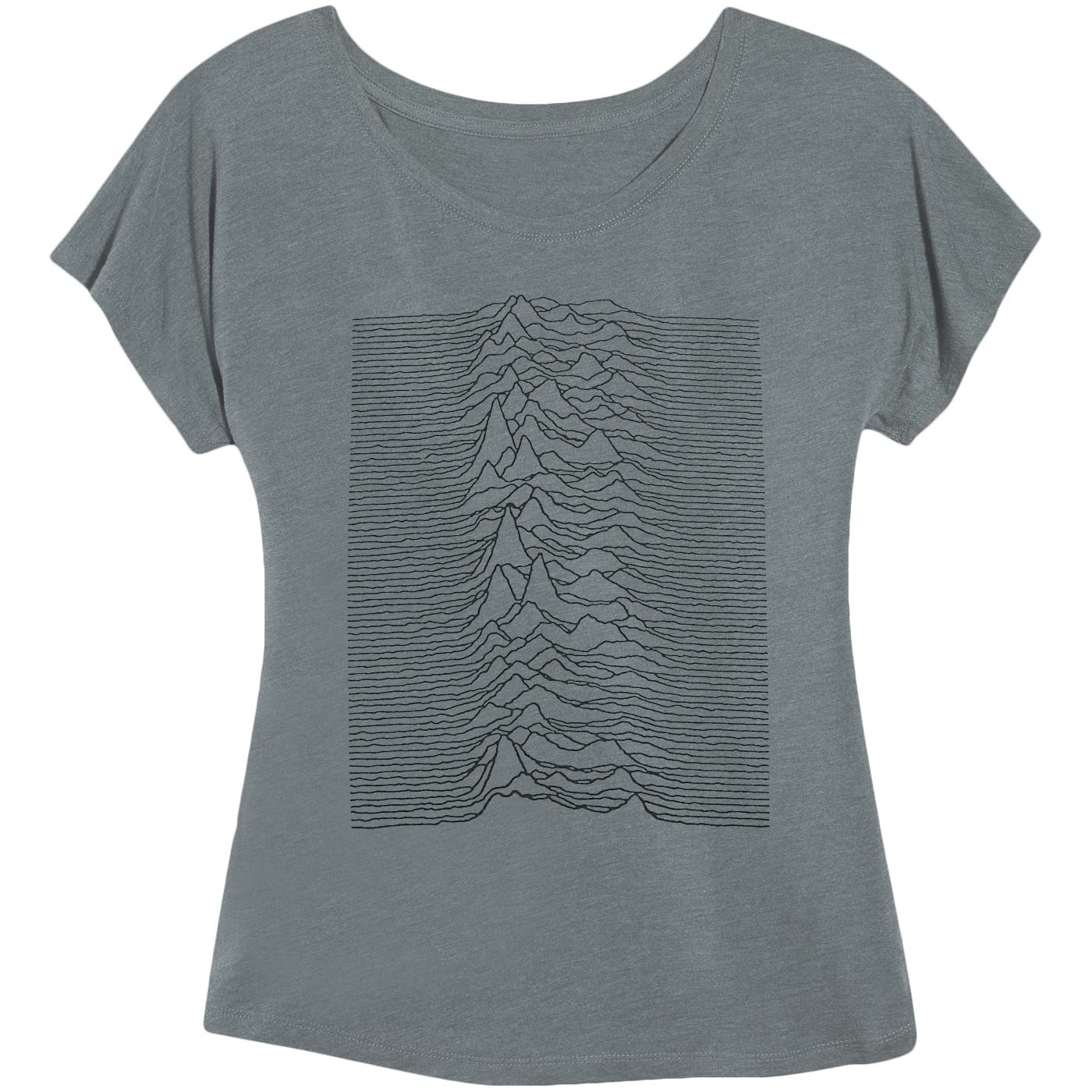 Joy Division Unknown Pleasures Jrs Tri-Blend Dolman Junior Top Front