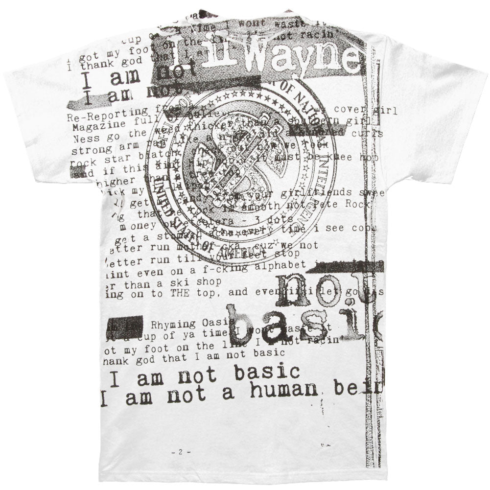 Lil Wayne Not A Human Being Slim Fit T-shirt Back