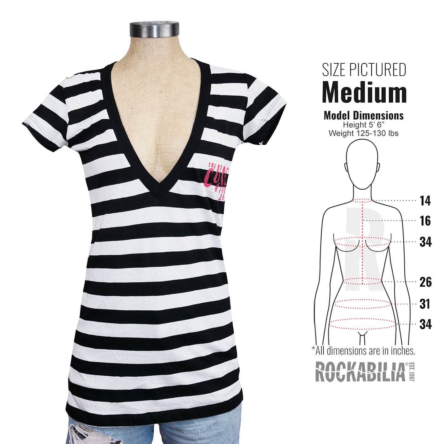 Stripes V-Neck Tissue Junior Top
