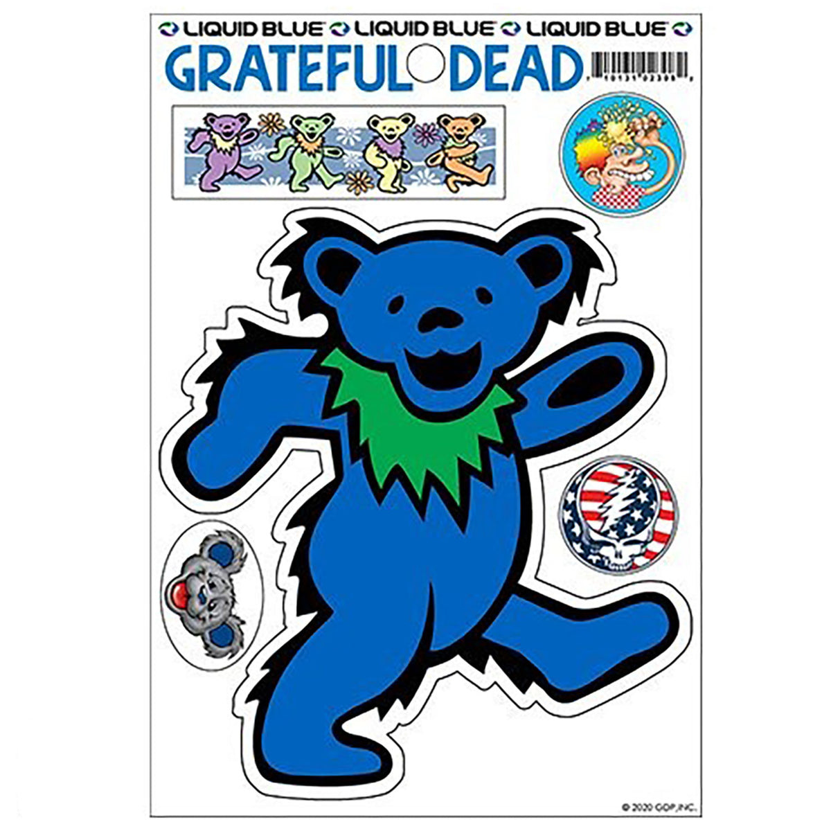 Grateful Dead Blue Bear Diecut Sticker Set Front