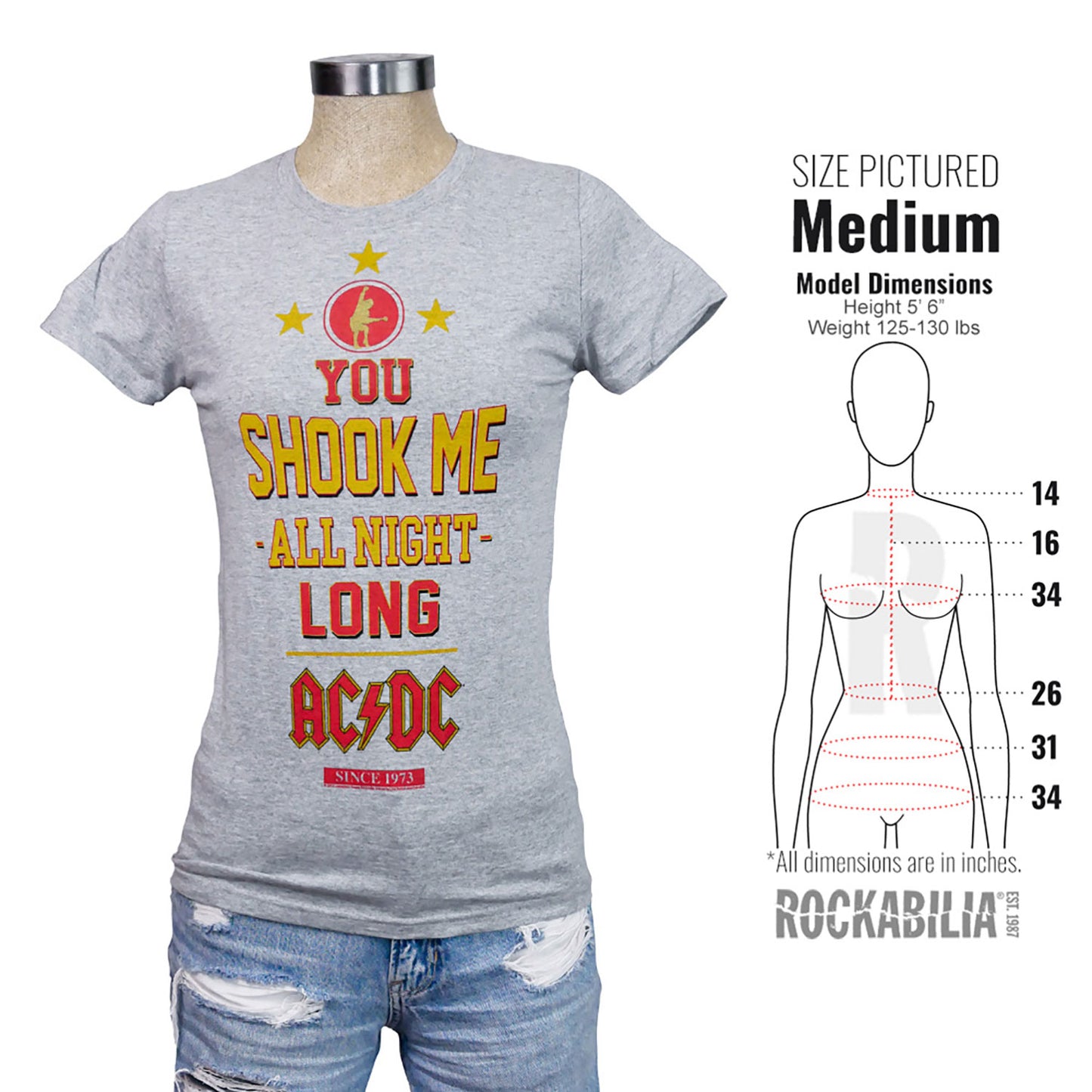 Shook Me All Night Long Tissue Junior Top