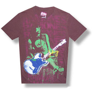 Ramones Johnny With Embroidered Signature Vintage T-shirt Front