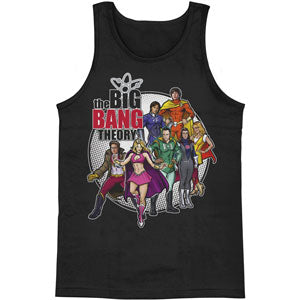 Big Bang Theory Comic Book Group Mens Tank Front