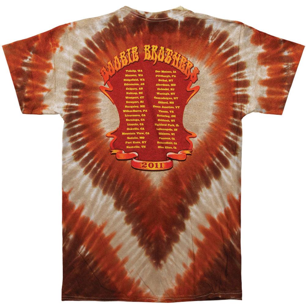 Doobie Brothers Guitar 2011 Tour Tie Dye T-shirt Back