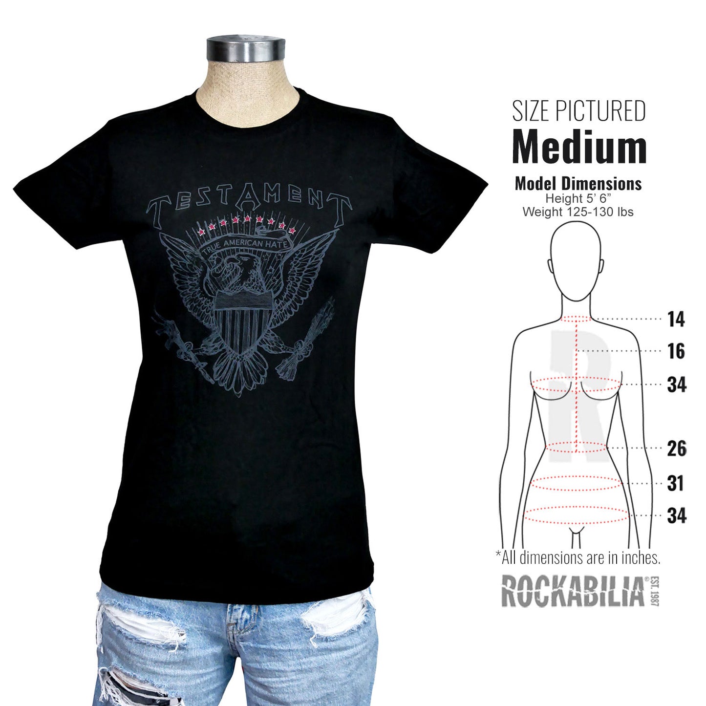 Testament True American Hate - Ladies Junior Top Alt 3