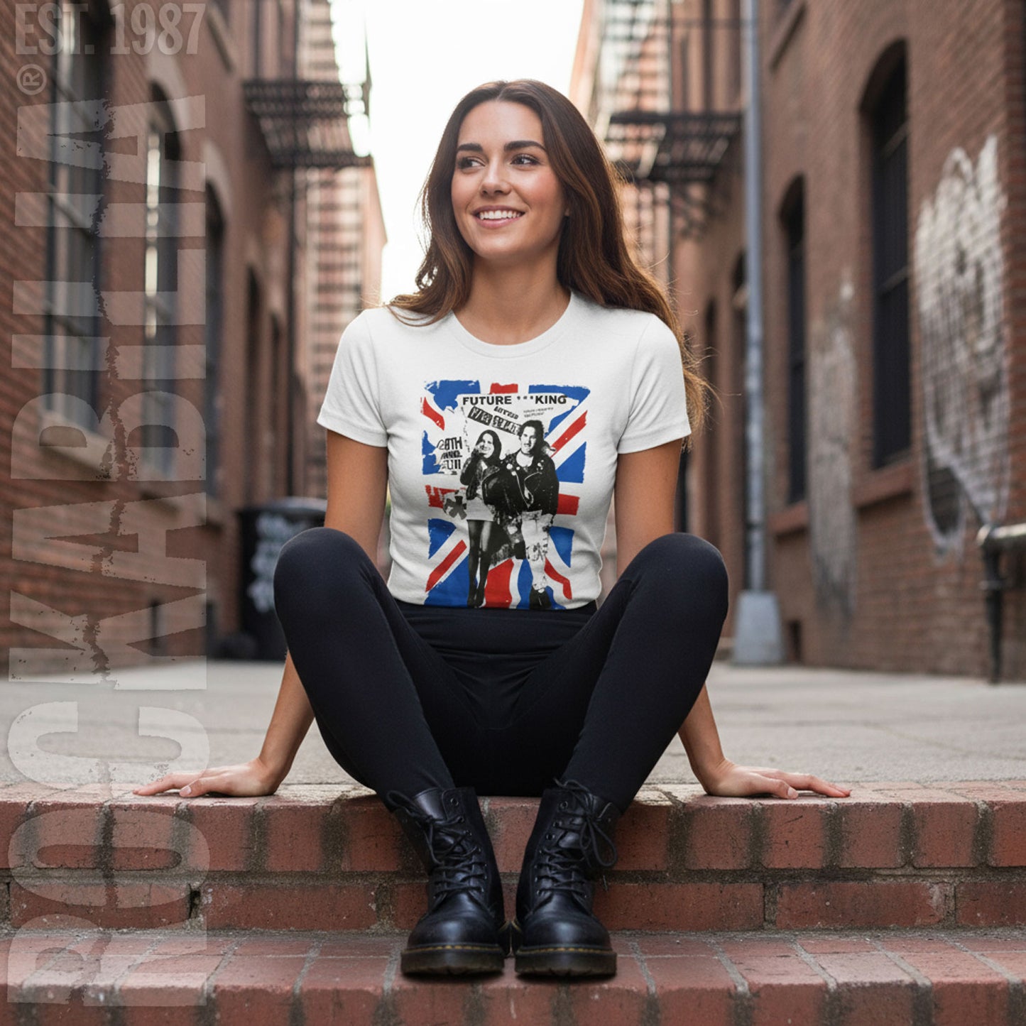 Will & Kate Union Jack Ladies Soft Junior Top Alt 2