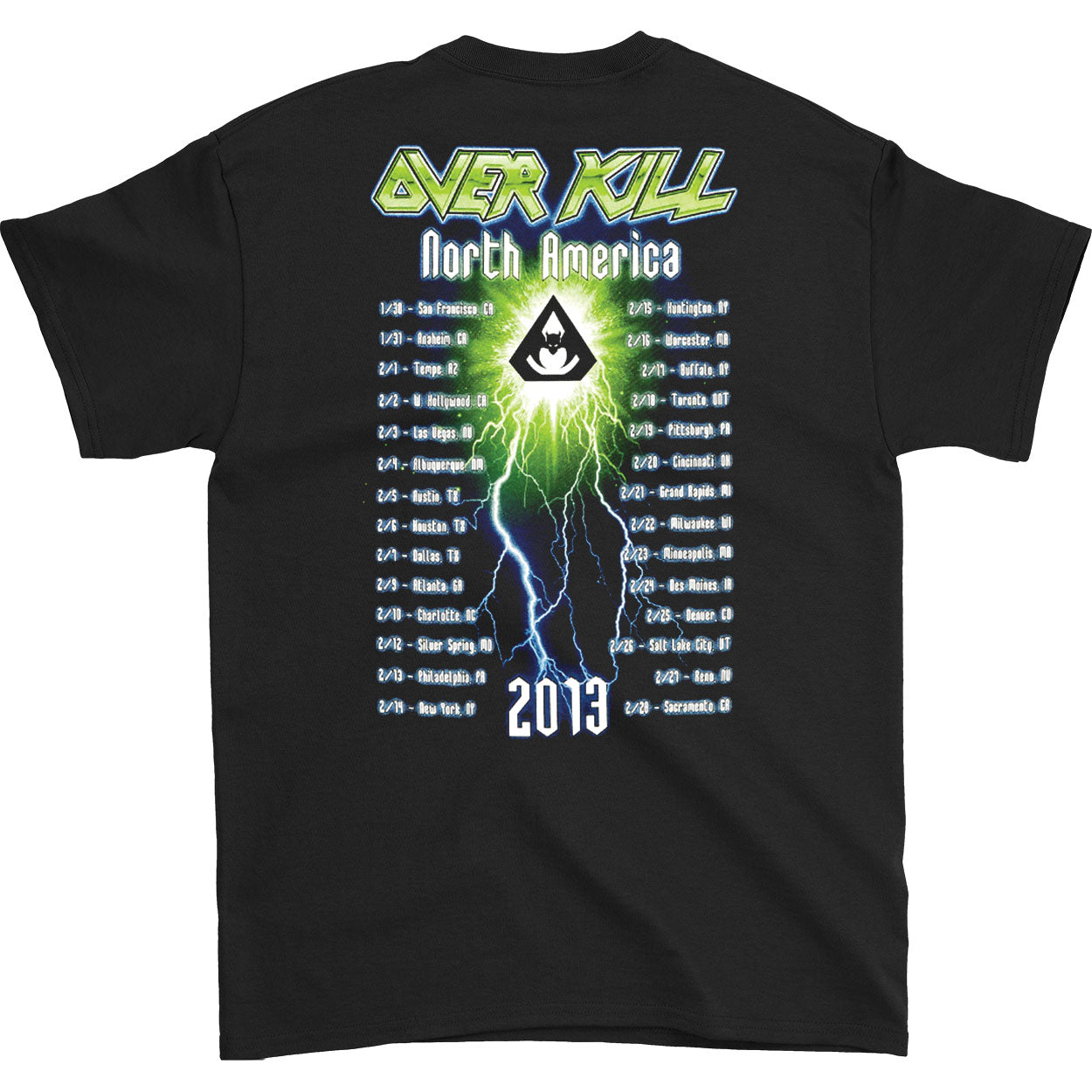 Overkill Blue Batwing Skull Allover T-shirt Back