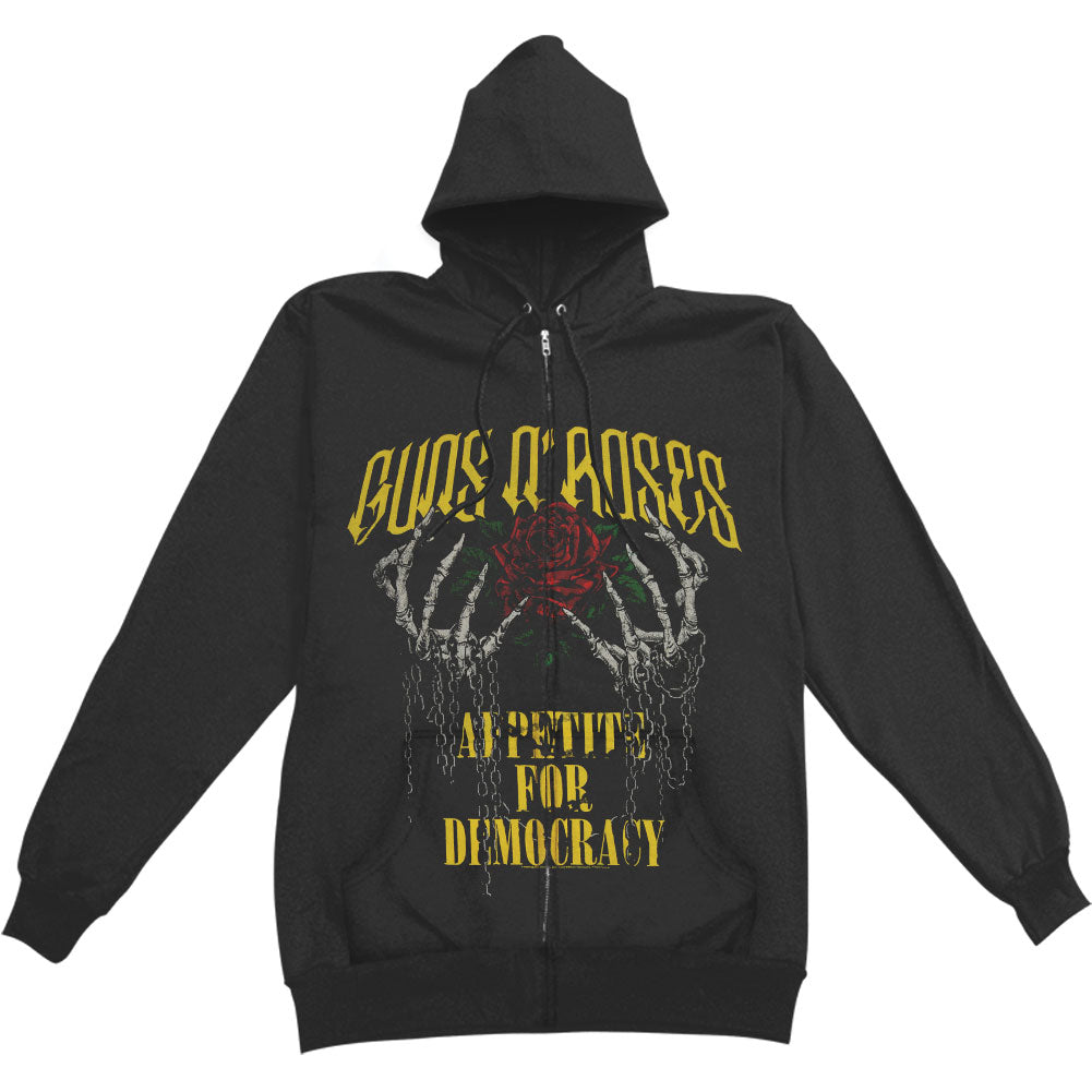 Guns N Roses Appetite For Democracy Zippered Hooded Sweatshirt Front