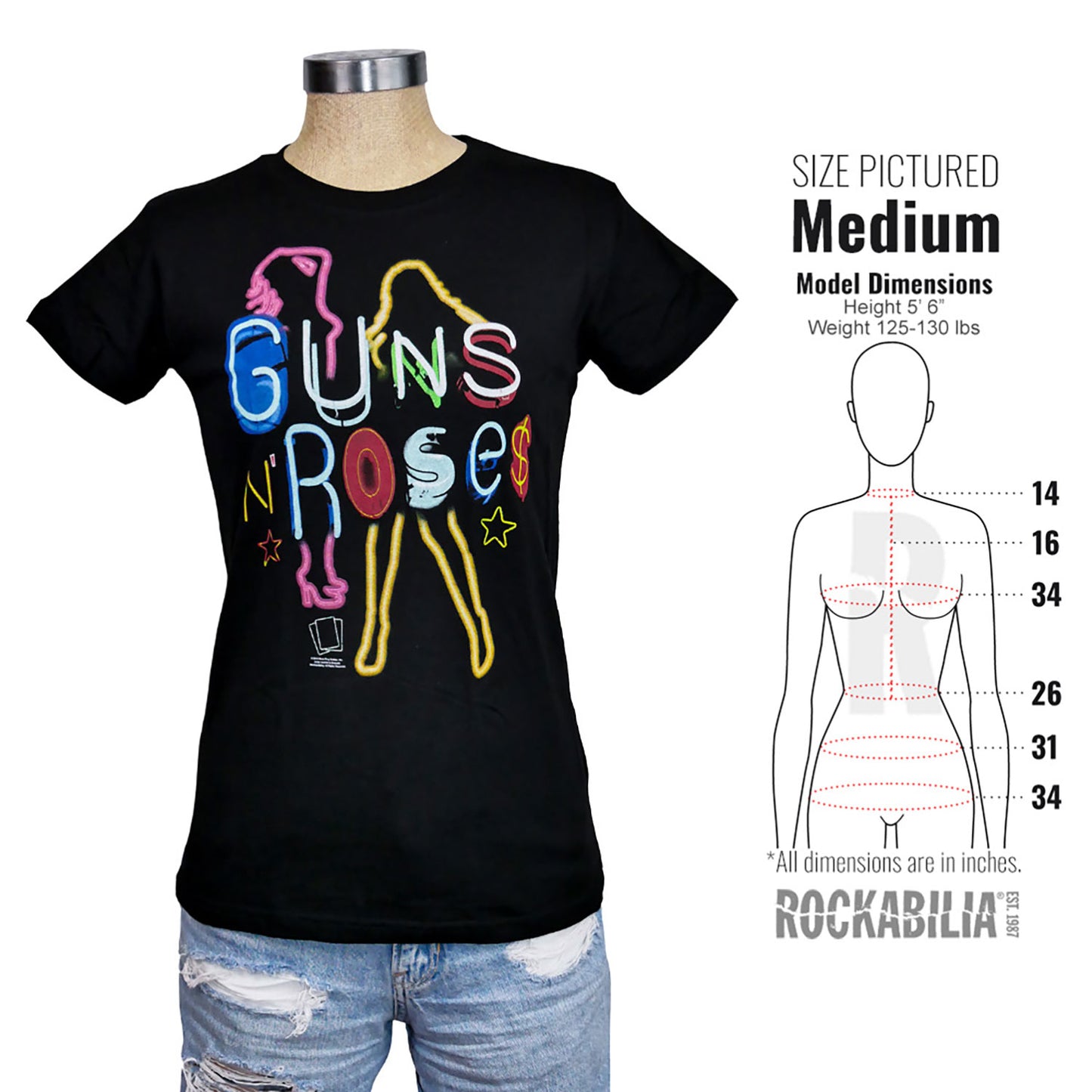 Guns N Roses Neon Soft Junior Top Alt 3