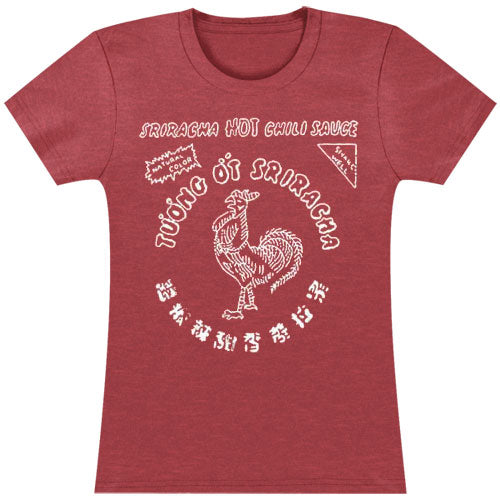 Tuong Ot Sriracha Bottle Label Soft Junior Top Front