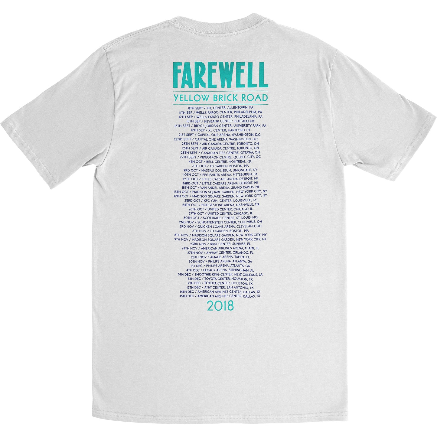 Elton John Farewell Yellow Brick Road 2018 Tour T-shirt Back
