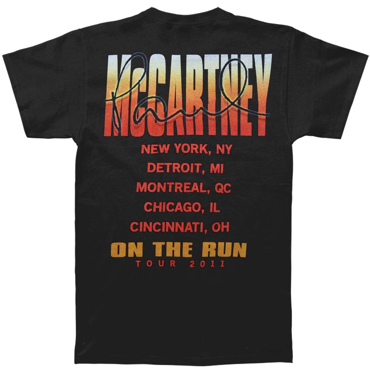 Paul Mccartney Big Time 2011 Tour Slim Fit T-shirt Back