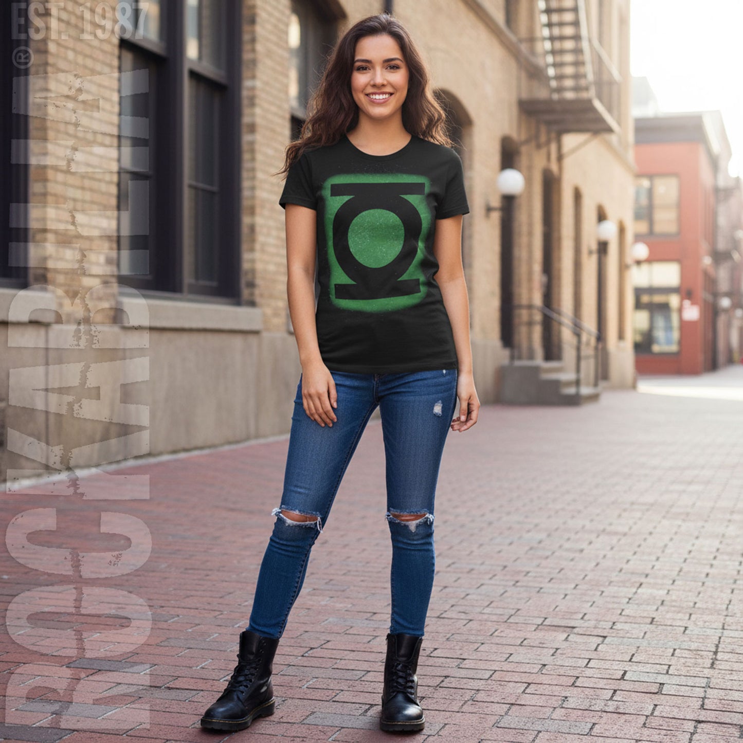 Green Lantern Glitter Lantern Soft Junior Top Alt 2