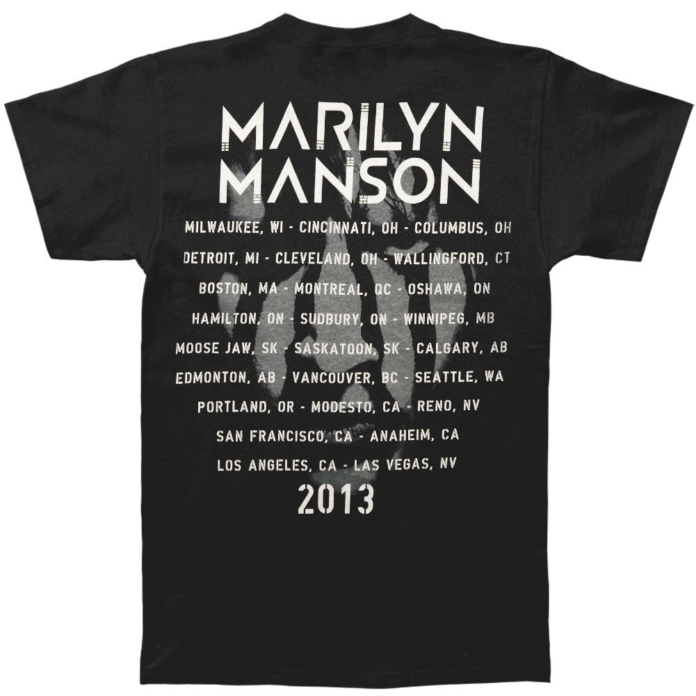 Marilyn Manson Striped Face 2013 Tour T-shirt