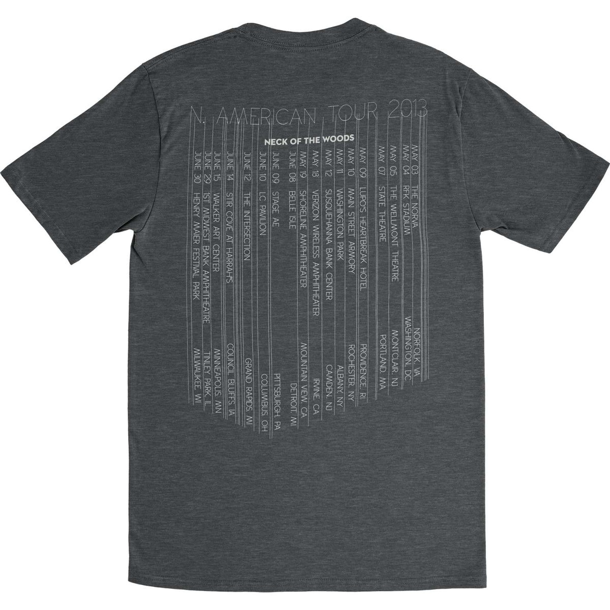 Silversun Pickups Neck Of The Woods Tour 2013 Slim Fit T-shirt Back