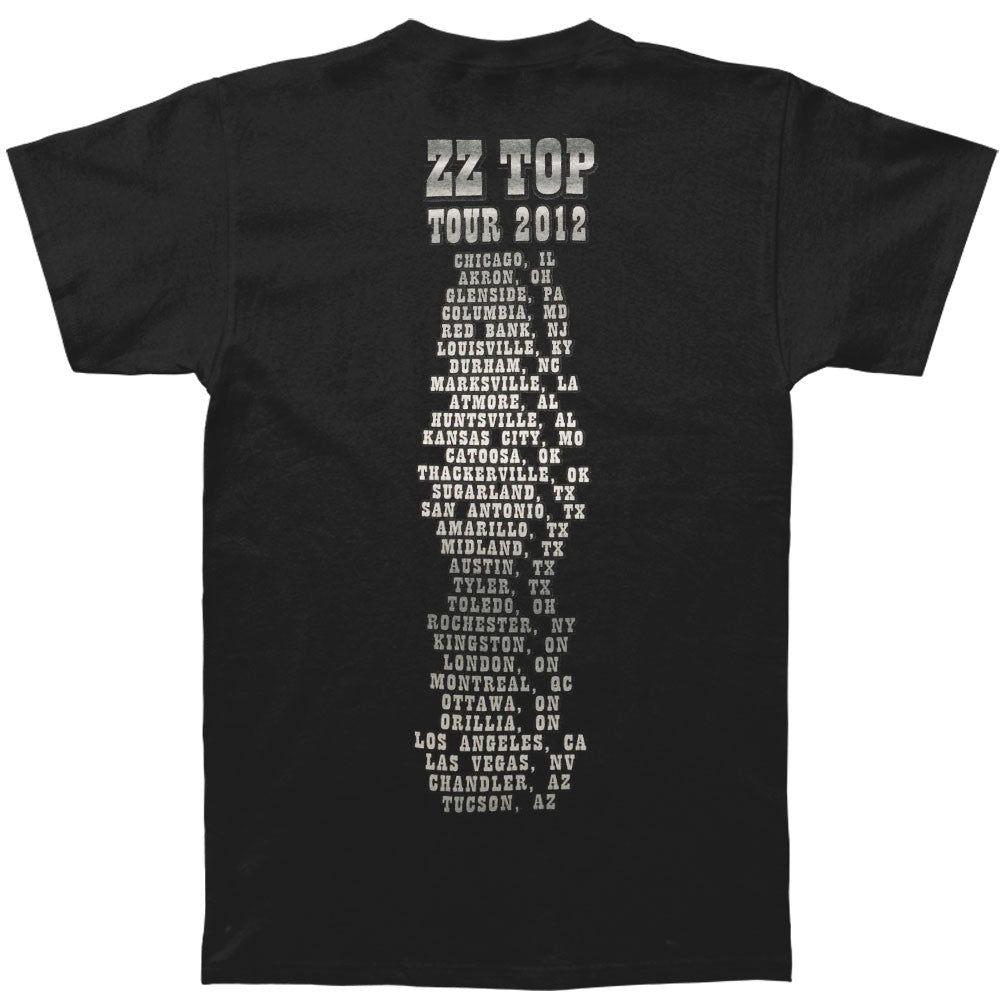 ZZ Top B&W Photo 2012 Tour T-shirt Back