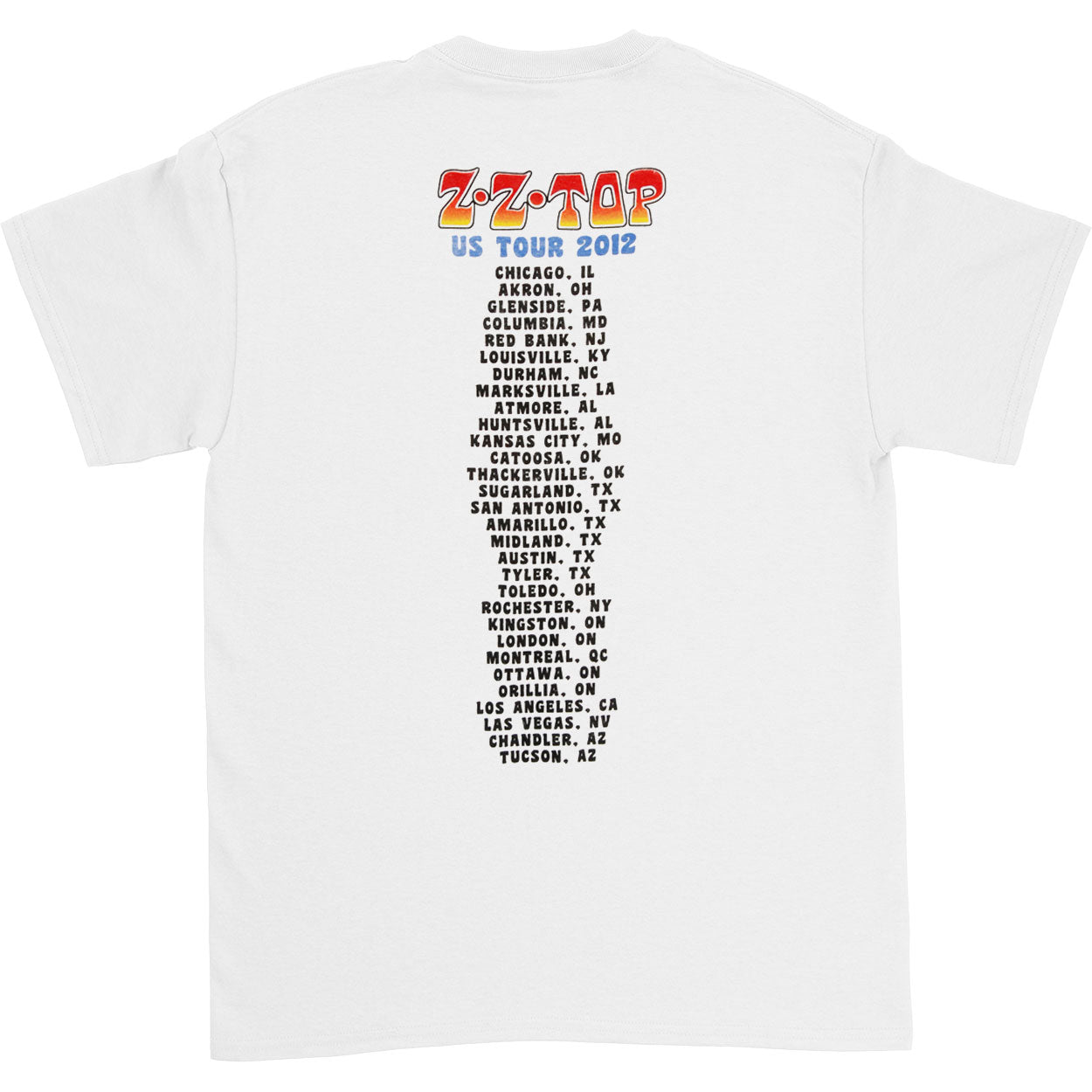 ZZ Top Recreation 2012 Tour T-shirt