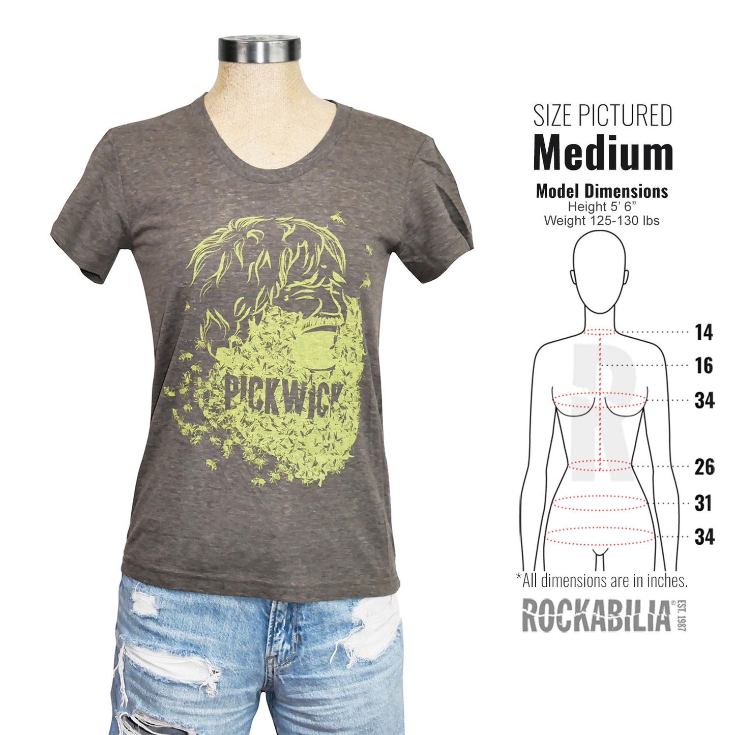 Pickwick Girl's Tri-blend Bee Beard Junior Top Alt 3