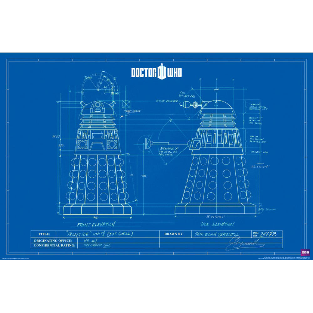 Doctor Who Dalek Blueprints Domestic Poster Front