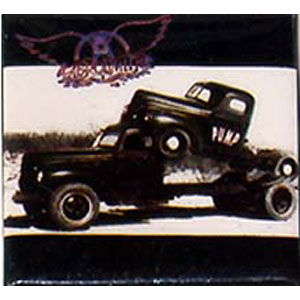 Aerosmith Tow Truck Button Pewter Pin Badge Front
