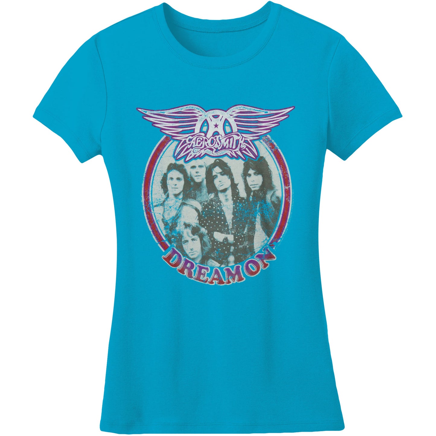 Aerosmith Dream On Circle Photo Tissue Junior Top Front