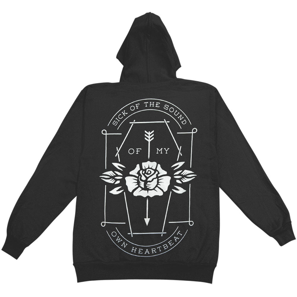 Counterparts Coffin (Black) Zippered Hooded Sweatshirt Back